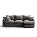 Canapé droit 3 places gris anthracite en velours côtelé de polyester 230 x 95 x 85 cm rectangulaire