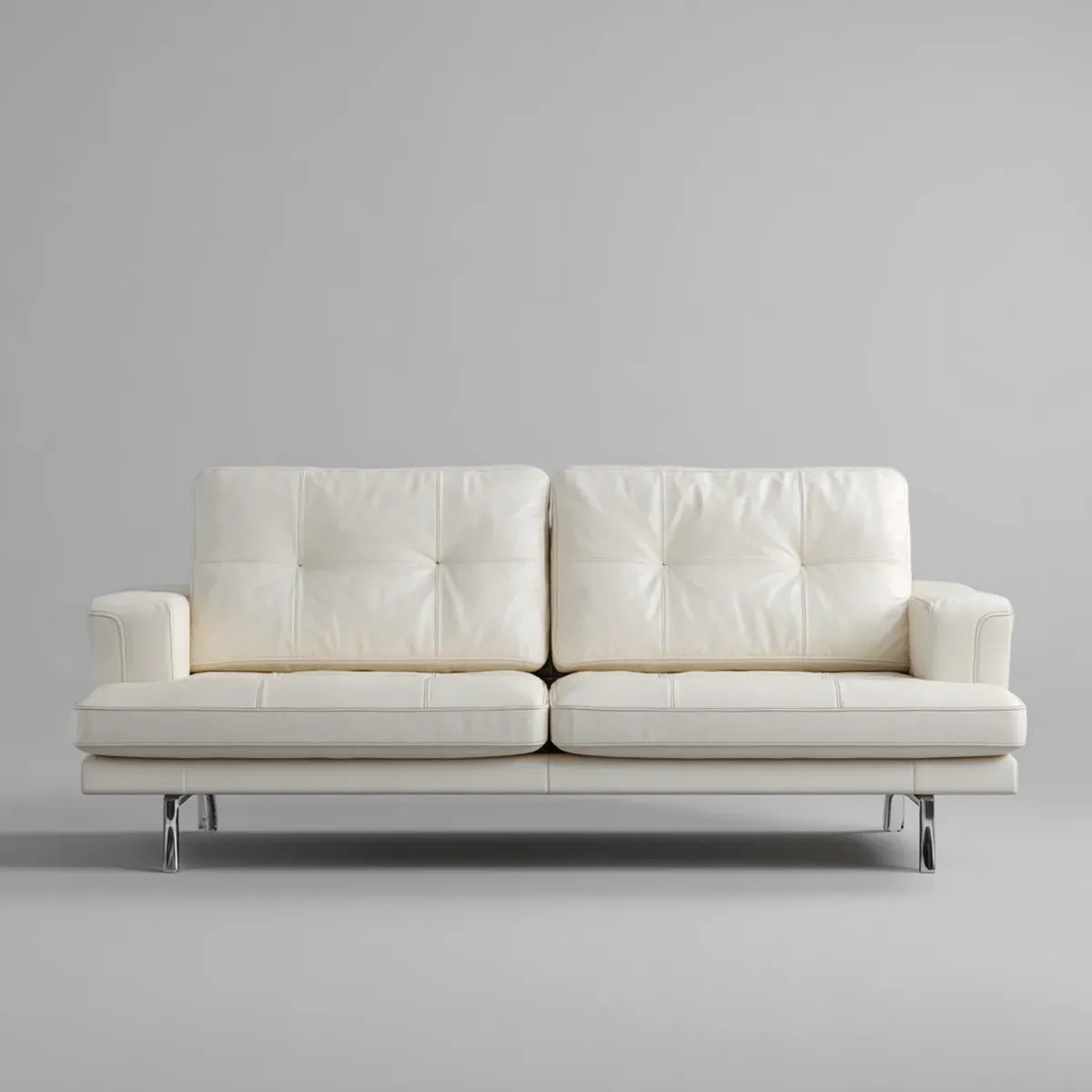 Canapé 2 places blanc en cuir synthétique PU rectangulaire 190 x 85 x 82 cm