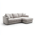 Canapé d'angle droit 4 places gris clair 260 x 165 x 85 cm en polyester forme L