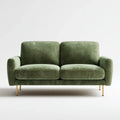 Canapé 2 places vert olive en velours de polyester avec pieds en acier 160 x 85 x 82 cm